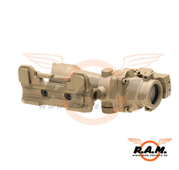4x32 QD + Mini Reddot - Combo Combat Scope, Dark Earth
