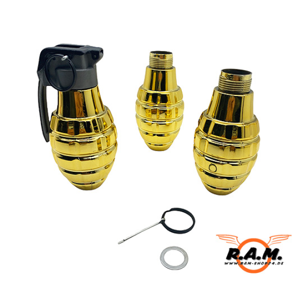 Thunder B CO2 Handgranate (Trainingsgranate) , Komplettset, gold