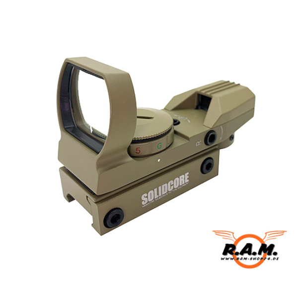 SOLIDCORE MULTIDOT RG rot/grün, 4 Absehen, 5 Helligkeitsstufen, Tan