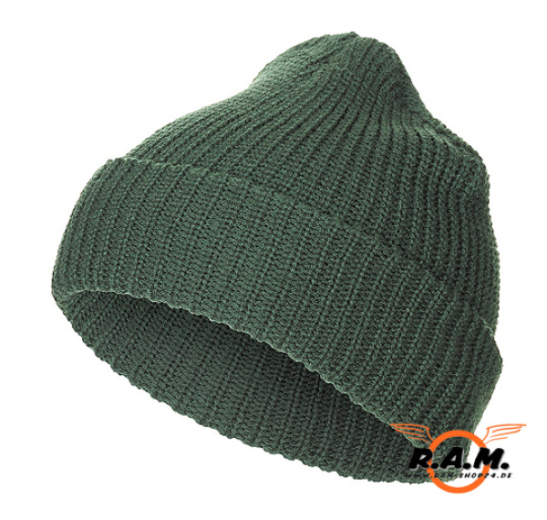 Rollmütze, grob gestrickt, oliv