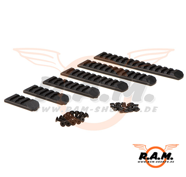 6er Rail Set für Keymod und M-LOK, schwarz