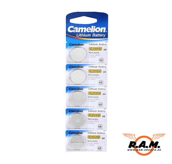Camelion CR2025 Knopfzelle 3V, 150mAh, 5er Blister