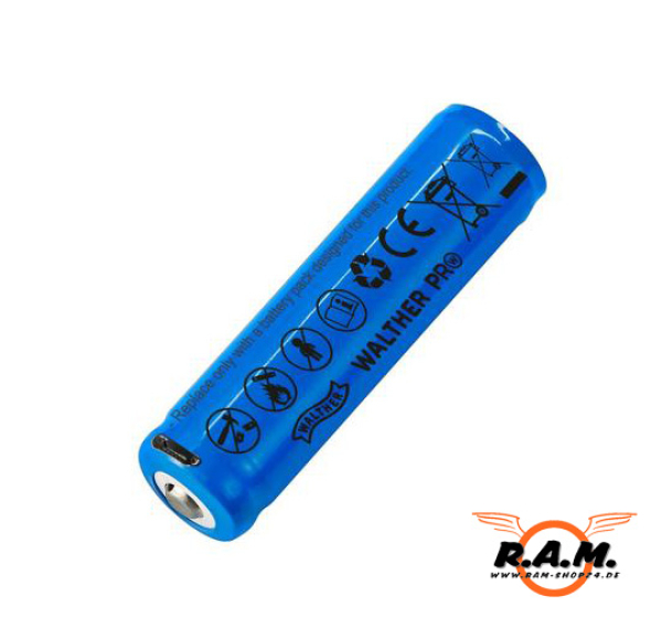 Walther Akku INR18650 inkl. USB-Anschluss