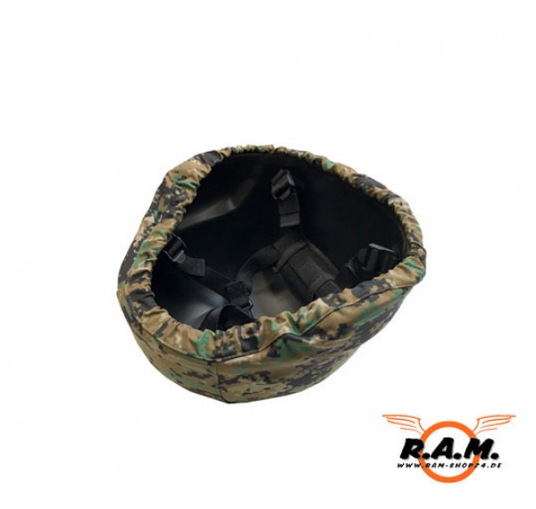 Universal Helmbezug, Digital Woodland / Marpat, von SOLIDCORE, 100% Baumwolle