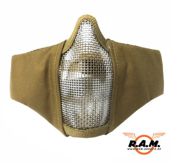 Gesichtsschutzmaske Nylonmesh mit Totenkopf Motiv, coyote