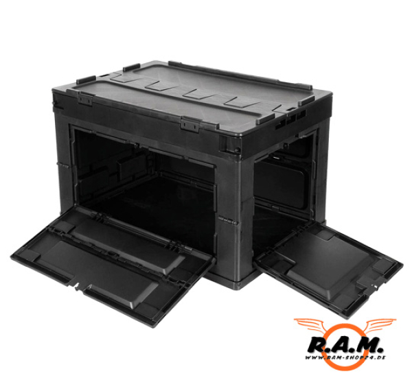 faltbare Klappbox, Transportbox in schwarz, 60l