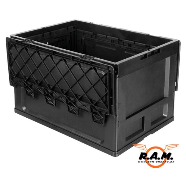 faltbare Klappbox, Transportbox in schwarz, 60l