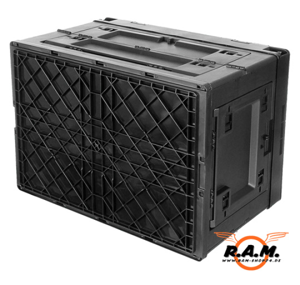 faltbare Klappbox, Transportbox in schwarz, 60l