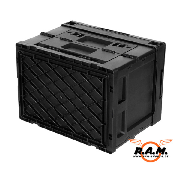 faltbare Klappbox, Transportbox in schwarz, 20l