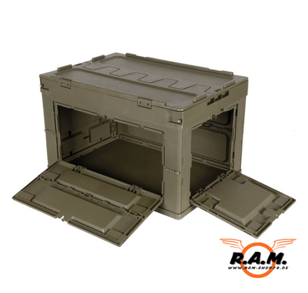 faltbare Klappbox, Transportbox in oliv, 60l