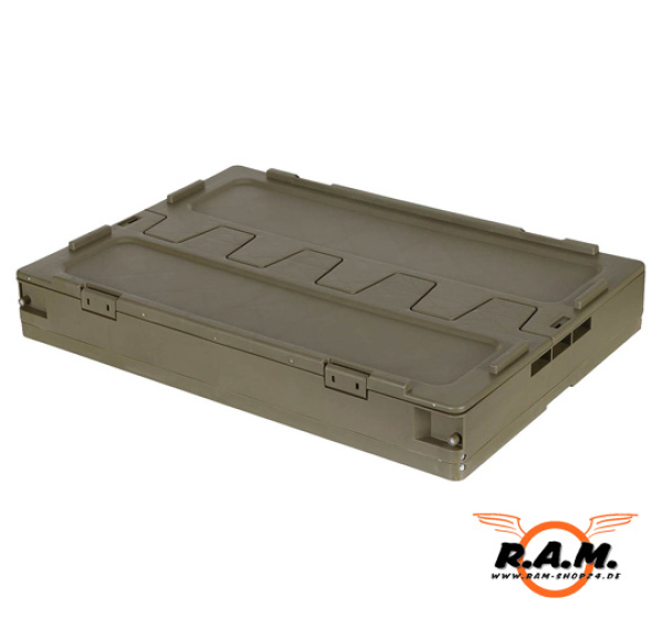 faltbare Klappbox, Transportbox in oliv, 60l