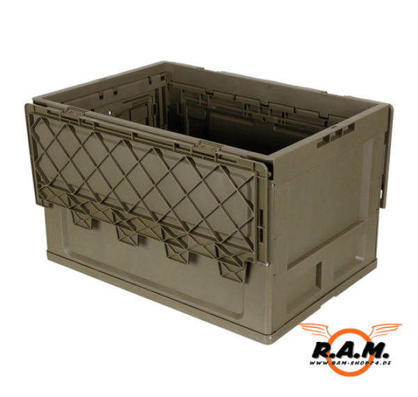 faltbare Klappbox, Transportbox in oliv, 60l