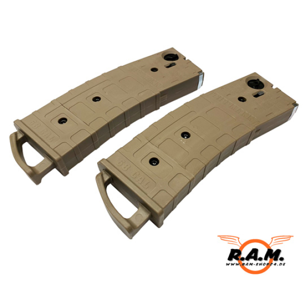 Tippmann TMC Ersatzmagazine, Desert/Tan cal. 0.68, Doppelpack