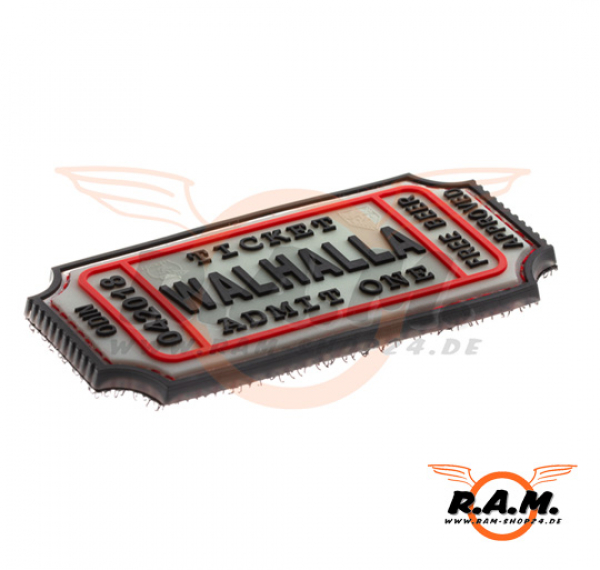 3D - Large Walhalla Ticket Rubber Patch - Glow in the Dark