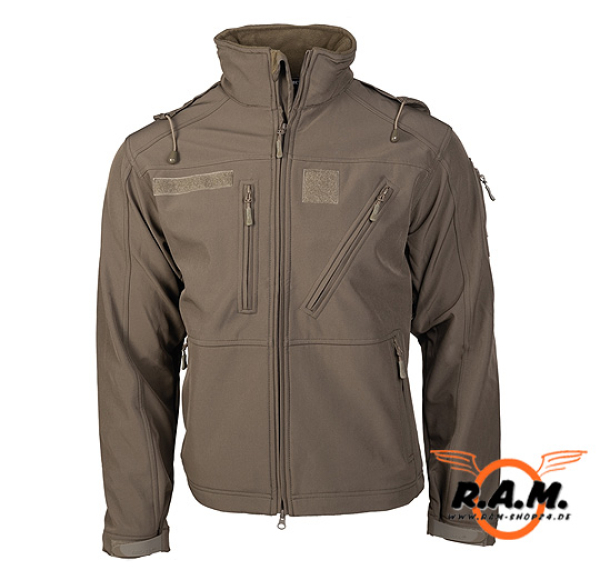 Soft Shell Jacke mit Kapuze in Ranger Green