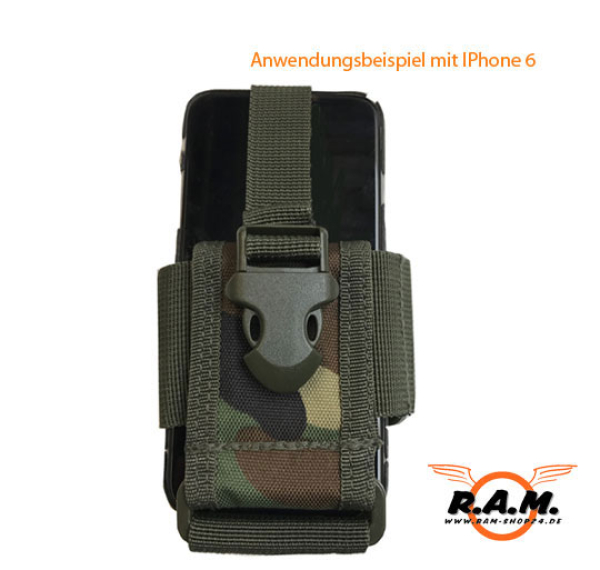 Handyhalter "MOLLE" größenverstellbar, woodland