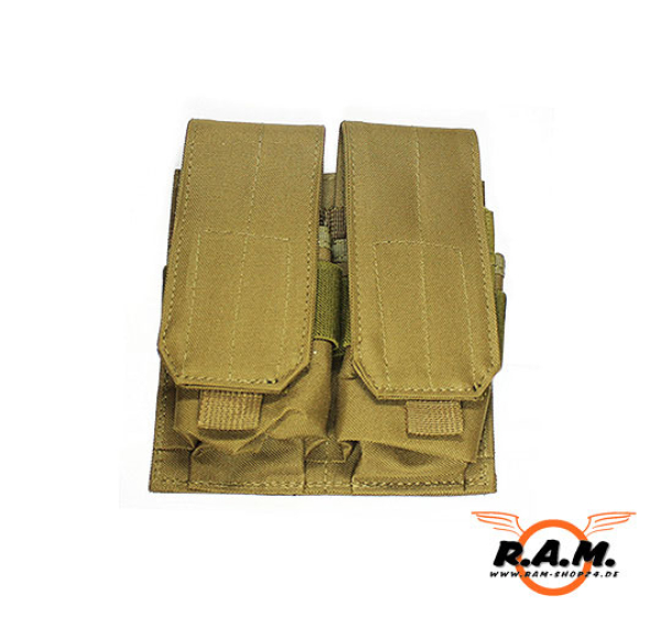 US MOLLE AR15 Magazintasche mit Klettverschluss, doppelt, coyote