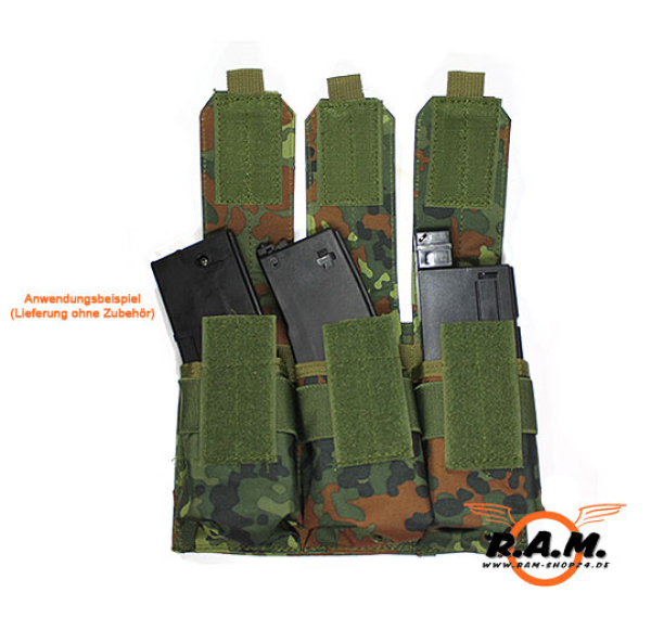 US MOLLE AR15 Magazintasche mit Klettverschluss, dreifach, flecktarn