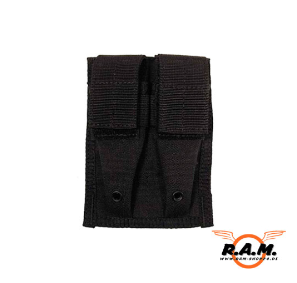Magazintasche doppelt, klein, "MOLLE", Mod. System, schwarz