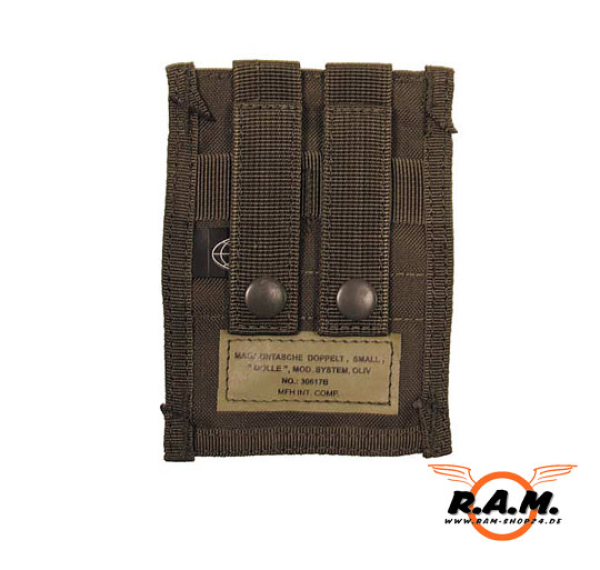 Magazintasche doppelt, klein, "MOLLE", Mod. System, oliv