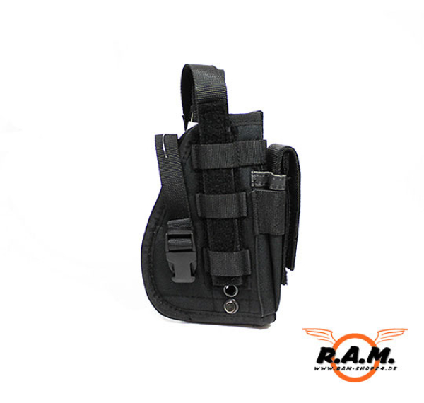 MOLLE Pistolenholster mit integrierter Magazintasche, schwarz