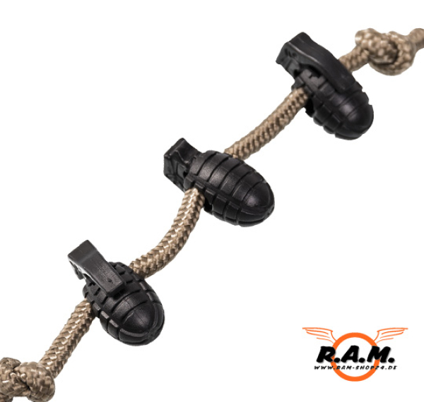 Kordelstopper in Granatenform, oliv, 10er Pack