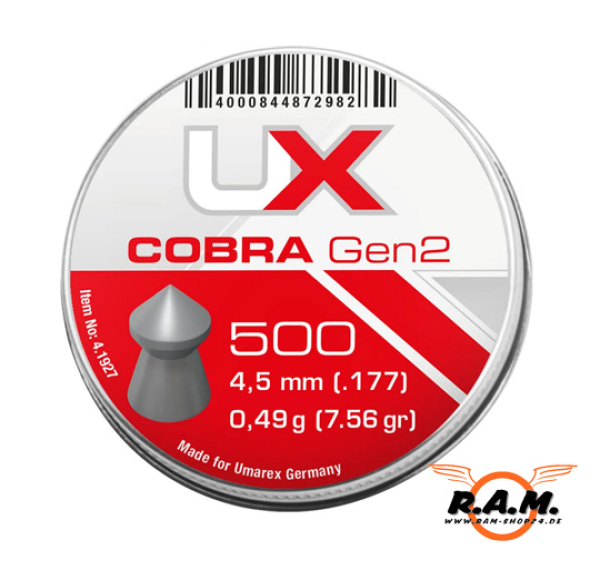 UX Cobra Spitzkopf Diabolos Gen2, cal. 4,5mm (.177), 500 Stück
