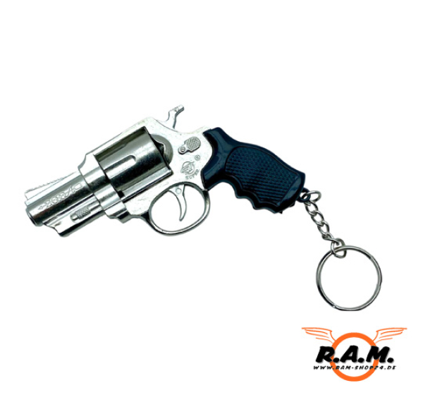 Metall-Schlüsselanhänger Revolver, 10cm