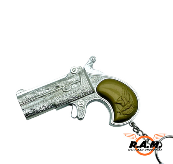 Metall-Schlüsselanhänger "Derringer", 8cm