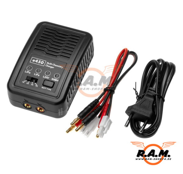 E450 Multi-Chemistry Charger 1–4A (2–4S) – LiPo/LiFe/LiHV/NiMH