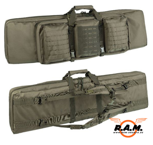 Gepolsterte, abschließbare Waffentasche für 2 Lang- & 2 Kurzwaffen, oliv