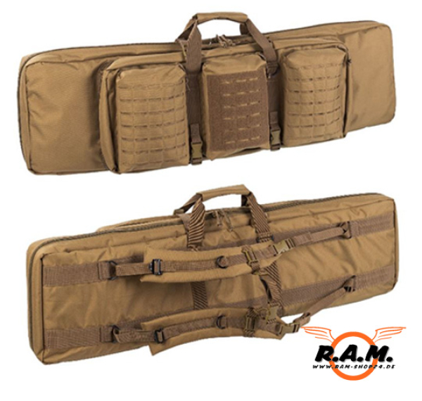 Gepolsterte, abschließbare Waffentasche für 2 Lang- & 2 Kurzwaffen, coyote