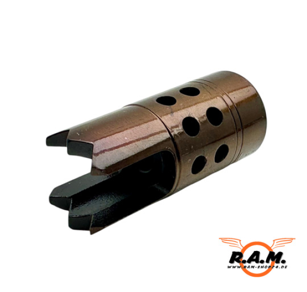 APS Rebar Cutter Flash Hider/Mündungsfeuerdämpfer – CNC Mündungsaufsatz Bronze | 14mm CCW