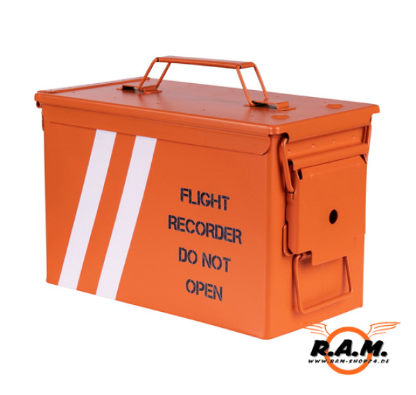 US Munitionskiste Kal. .50 Flight Recorder – Robuste Stahl-Aufbewahrungsbox