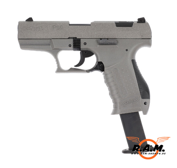 Walther P99 SV Schreckschusspistole 9 mm P.A.K. – Grau mit Stahlverschluss