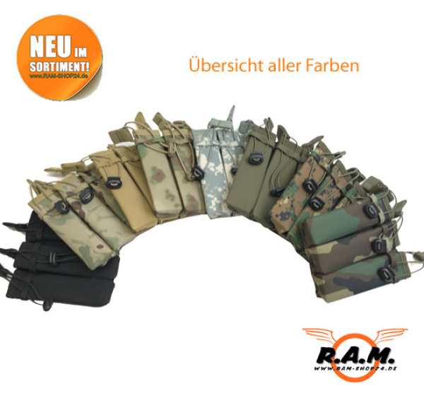 Molle Pistolen Magazintasche dreifach in schwarz