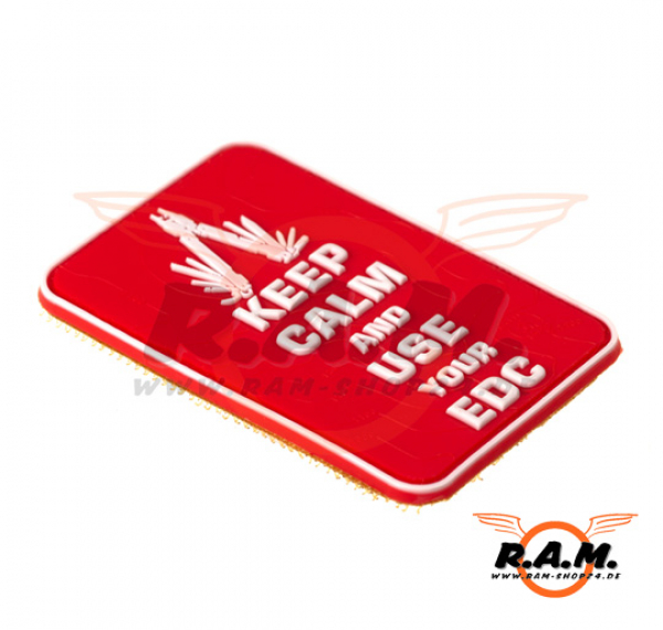 3D - Keep Calm EDC Rubber Patch - rot