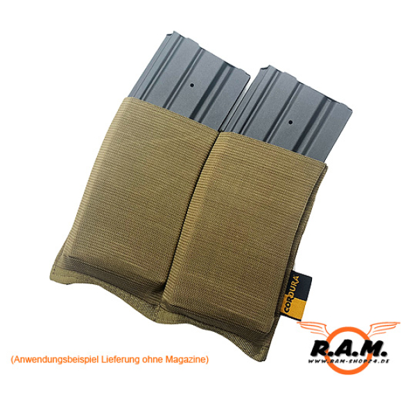 Doppelte M4 Molle-Magazintasche mit elastischem Band, Coyote