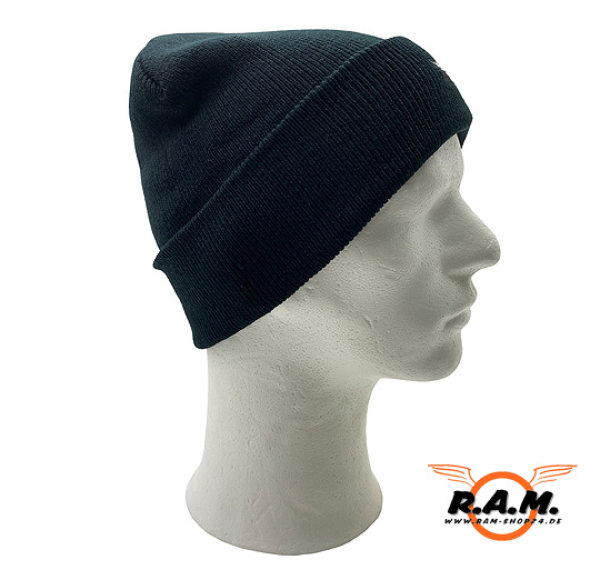 Rollmütze, Acryl, gestrickt, schwarz