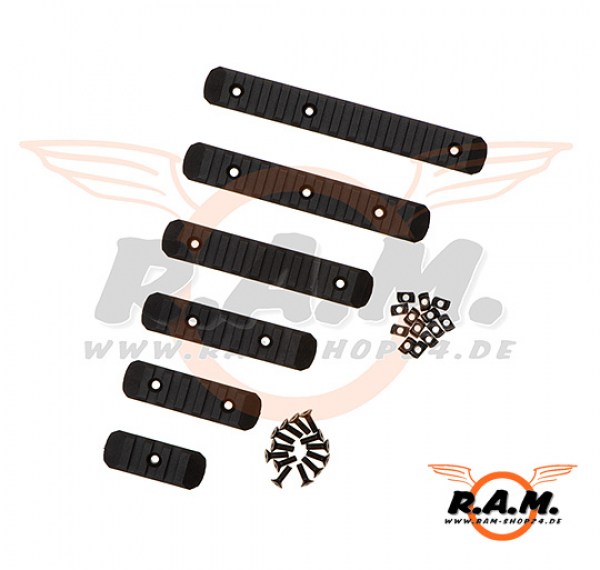 6er Rail Set für Keymod und M-LOK, schwarz