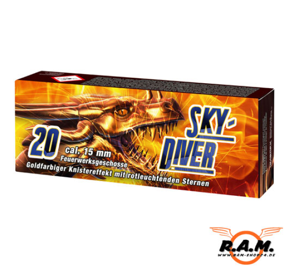Effektset Sky Diver cal. 15mm, 20tlg, Feuerwerksgeschosse
