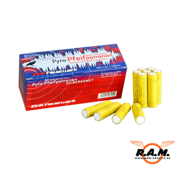 ZINK Pfeifpatronen mit Silberschweif cal. 15mm, 50 Stück