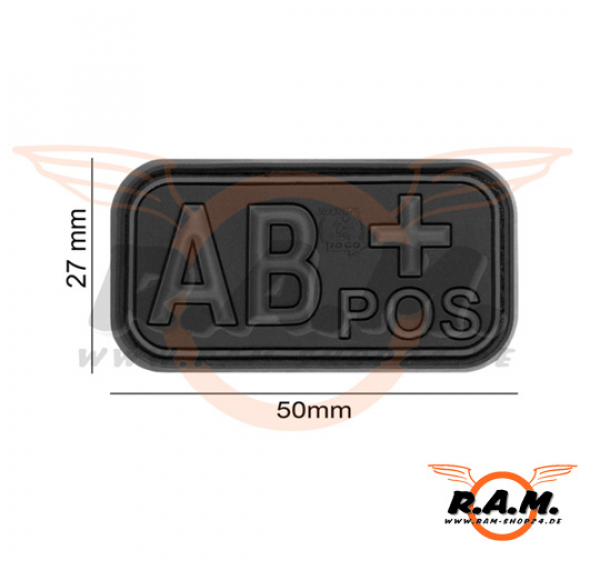 Bloodtype Rubber Patch AB Pos