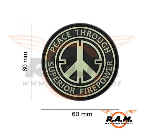 3D - Peace through superior firepower rubber patch