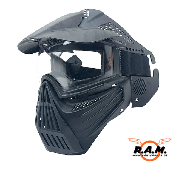 Taktische Gesichtsschutzmaske Dual Layer, schwarz