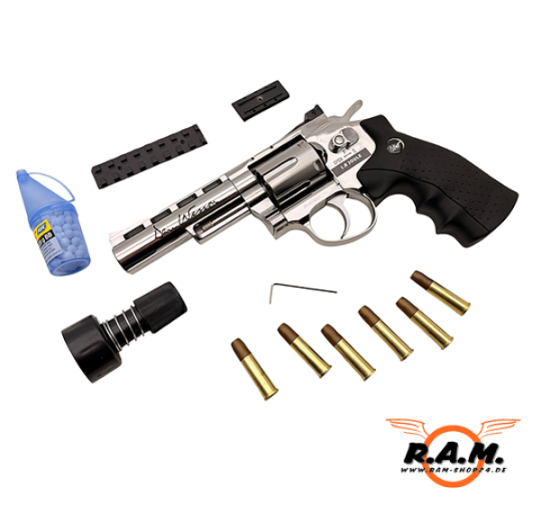 Dan Wesson 4" Silber CO2 Airsoft Revolver 6 mm BB – Vollmetall