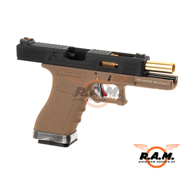G-Force 17 BK Gold Barrel Metal Version GBB, desert/gold