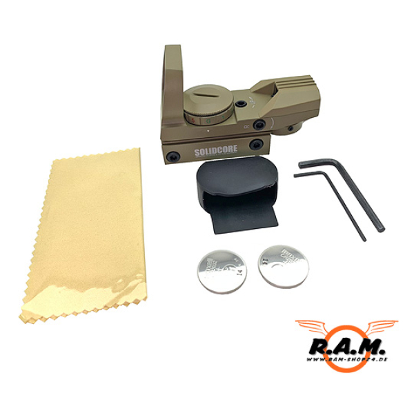 SOLIDCORE MULTIDOT RG rot/grün, 4 Absehen, 5 Helligkeitsstufen, Tan