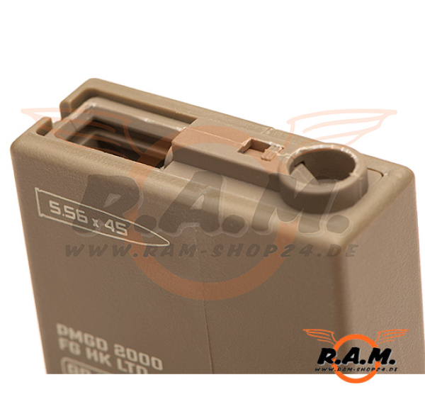 Ares Trommelmagazin M4 2150 Schuss, 6mm, Airsoft S-AEG, Dark Earth