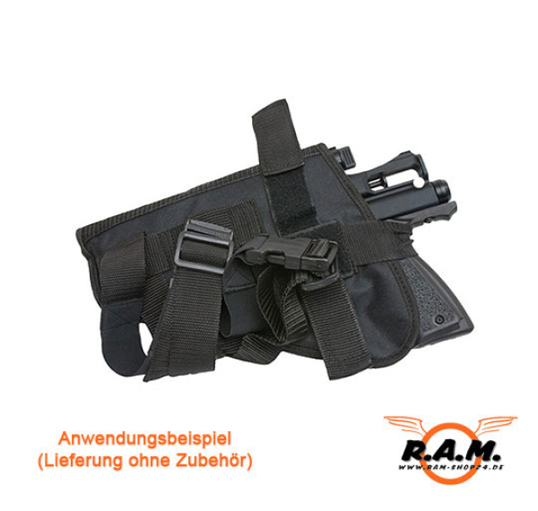 Pistolen Beinholster Deluxe schwarz mit CO2 Laschen